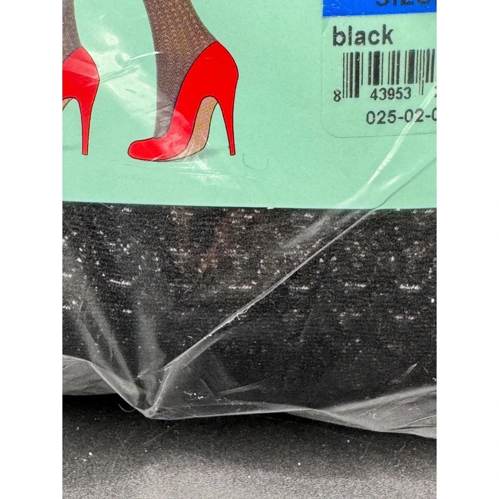 ASSETS by Sara Blakely Shaping Tights Black Wish Bone Textured Size 4 Spanx 2049